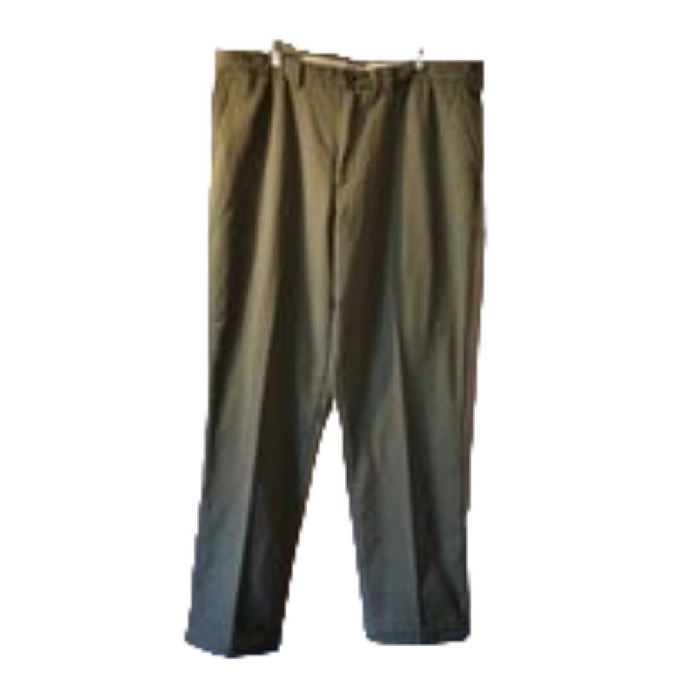 LANDS' END Flannel Lined olive colored men's pants, #194